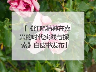 《红船精神在嘉兴的时代实践与探索》白皮书发布