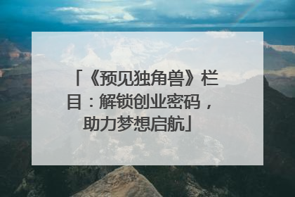 《预见独角兽》栏目：解锁创业密码，助力梦想启航