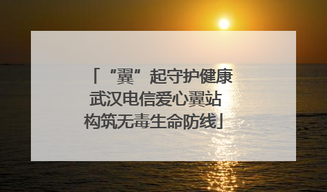 “翼”起守护健康 武汉电信爱心翼站构筑无毒生命防线