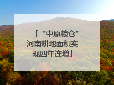 “中原粮仓”河南耕地面积实现四年连增