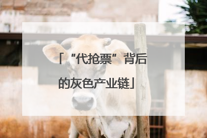 “代抢票”背后的灰色产业链