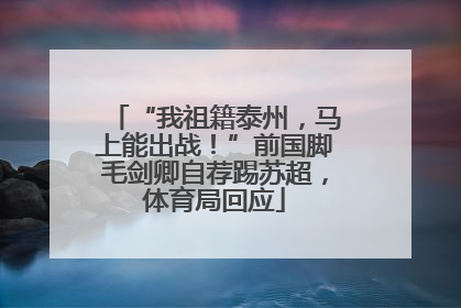“我祖籍泰州，马上能出战！”前国脚毛剑卿自荐踢苏超，体育局回应