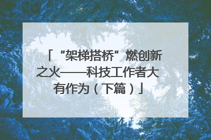 “架梯搭桥”燃创新之火——科技工作者大有作为（下篇）