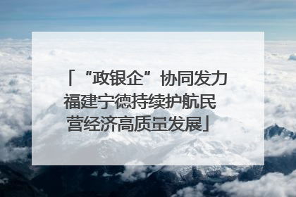 “政银企”协同发力 福建宁德持续护航民营经济高质量发展