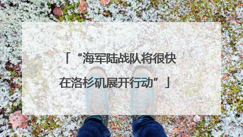 “海军陆战队将很快在洛杉矶展开行动”