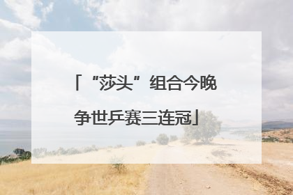 “莎头”组合今晚争世乒赛三连冠