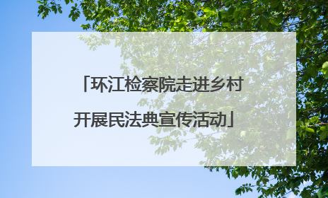 环江检察院走进乡村开展民法典宣传活动