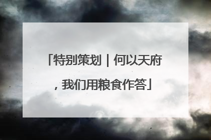 特别策划｜何以天府，我们用粮食作答