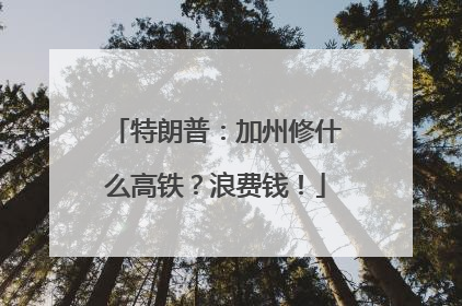 特朗普：加州修什么高铁？浪费钱！