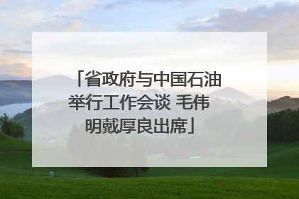 省政府与中国石油举行工作会谈 毛伟明戴厚良出席