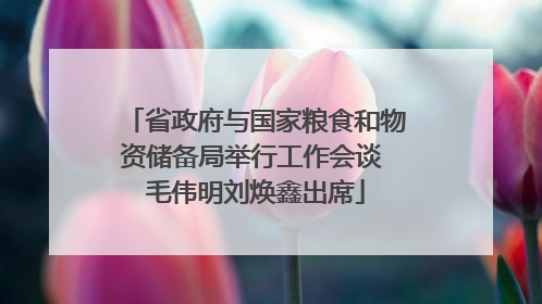 省政府与国家粮食和物资储备局举行工作会谈 毛伟明刘焕鑫出席