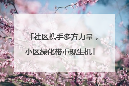 社区携手多方力量，小区绿化带重现生机