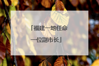 福建一地任命一位副市长