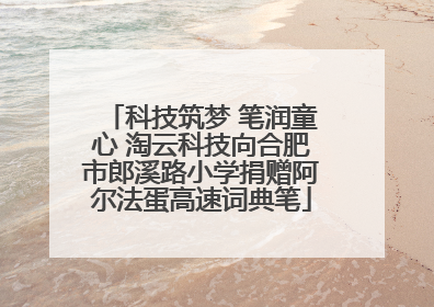 科技筑梦 笔润童心 淘云科技向合肥市郎溪路小学捐赠阿尔法蛋高速词典笔