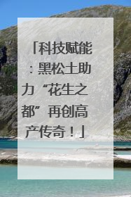 科技赋能：黑松土助力“花生之都”再创高产传奇！
