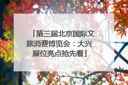 第三届北京国际文旅消费博览会：大兴展位亮点抢先看