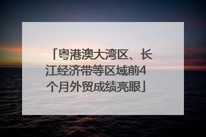 粤港澳大湾区、长江经济带等区域前4个月外贸成绩亮眼