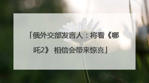 俄外交部发言人：将看《哪吒2》 相信会带来惊喜