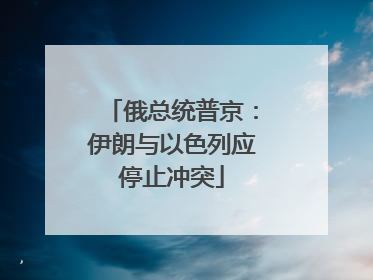俄总统普京：伊朗与以色列应停止冲突