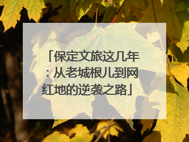 保定文旅这几年：从老城根儿到网红地的逆袭之路