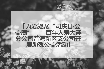 为爱凝聚“司庆日·公益周”——百年人寿大连分公司普湾新区支公司开展助残公益活动