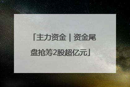 主力资金｜资金尾盘抢筹2股超亿元