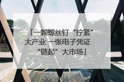 一颗螺丝钉“拧紧”大产业 一张电子凭证“链起”大市场