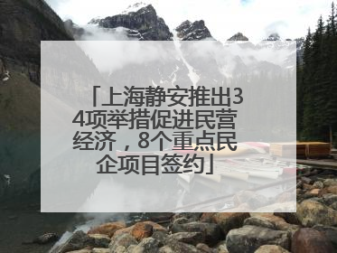 上海静安推出34项举措促进民营经济，8个重点民企项目签约