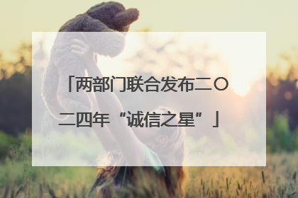 两部门联合发布二〇二四年“诚信之星”