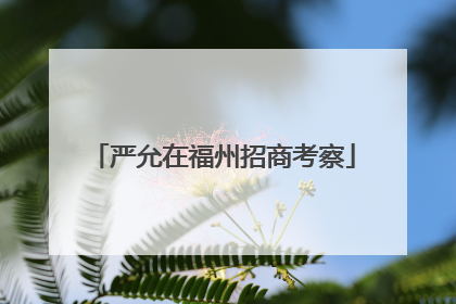 严允在福州招商考察