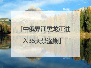 中俄界江黑龙江进入35天禁渔期