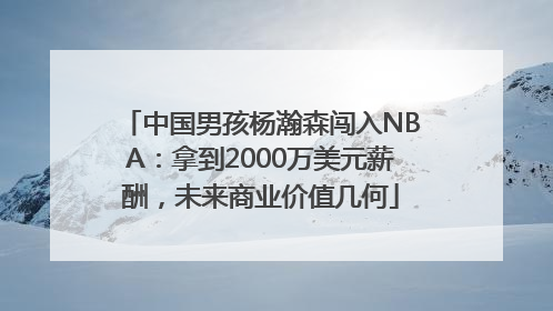 中国男孩杨瀚森闯入NBA：拿到2000万美元薪酬，未来商业价值几何