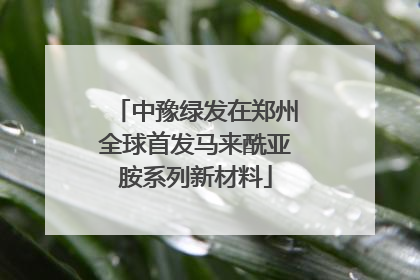 中豫绿发在郑州全球首发马来酰亚胺系列新材料