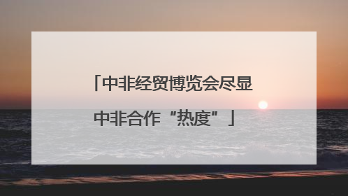中非经贸博览会尽显中非合作“热度”
