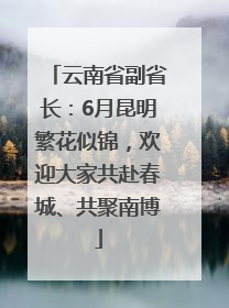 云南省副省长：6月昆明繁花似锦，欢迎大家共赴春城、共聚南博