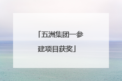 五洲集团一参建项目获奖