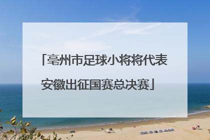 亳州市足球小将将代表安徽出征国赛总决赛