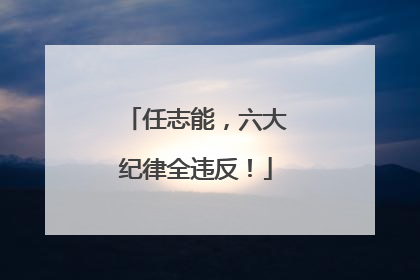 任志能，六大纪律全违反！