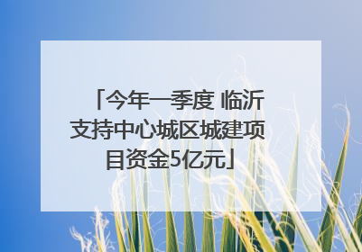 今年一季度 临沂支持中心城区城建项目资金5亿元