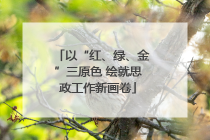 以“红、绿、金”三原色 绘就思政工作新画卷