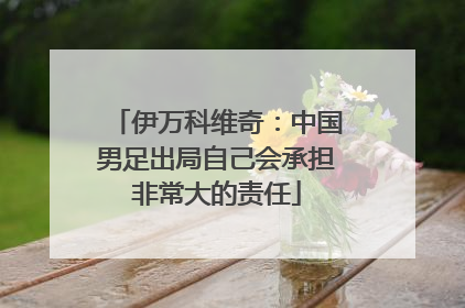 伊万科维奇：中国男足出局自己会承担非常大的责任