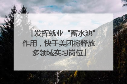发挥就业“蓄水池”作用，快手美团将释放多领域实习岗位