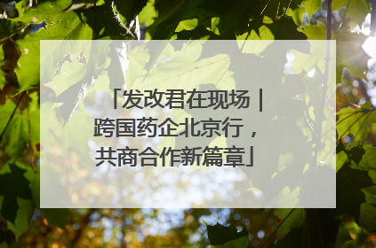发改君在现场｜跨国药企北京行，共商合作新篇章