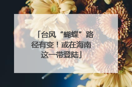 台风“蝴蝶”路径有变！或在海南这一带登陆