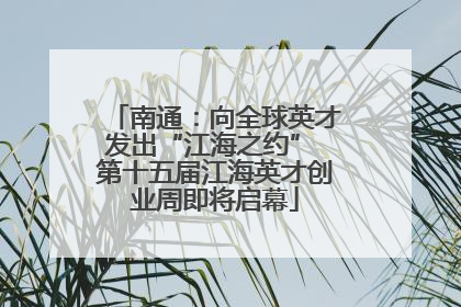 南通：向全球英才发出“江海之约” 第十五届江海英才创业周即将启幕