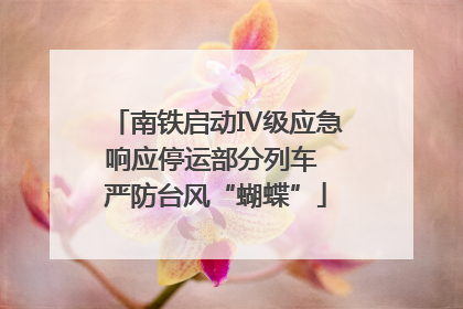 南铁启动Ⅳ级应急响应停运部分列车 严防台风“蝴蝶”