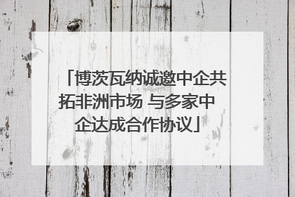 博茨瓦纳诚邀中企共拓非洲市场 与多家中企达成合作协议