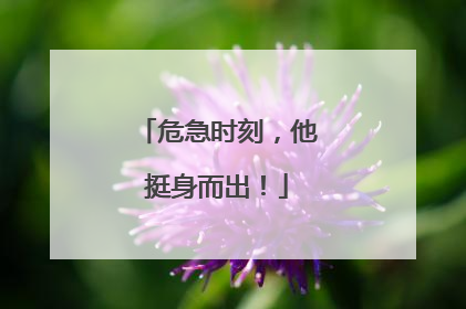 危急时刻，他挺身而出！