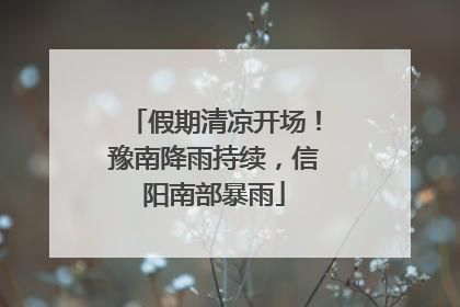 假期清凉开场！豫南降雨持续，信阳南部暴雨