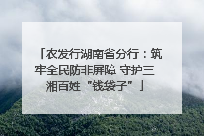 农发行湖南省分行：筑牢全民防非屏障 守护三湘百姓“钱袋子”